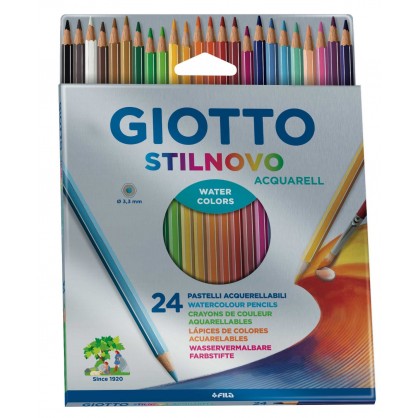 24 crayons de couleur aquarellables - stilnovo