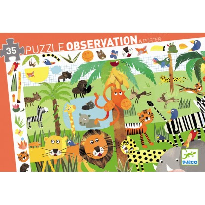 Puzzle Observation Jungle - 35 Pièces