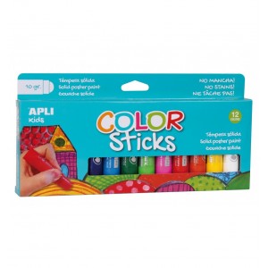 12 Color Sticks de Gouache Solide
