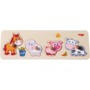 Puzzle 4 pieces - Les Petits des Animaux de la Ferme