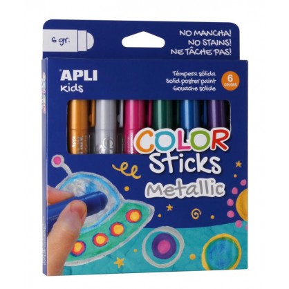 6 Color Sticks de Gouache Solide - Metallic