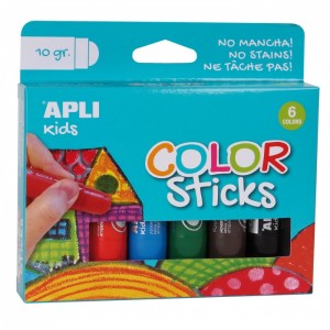 6 Color Sticks de Gouache Solide