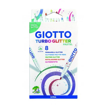 8 feutres turbo glitter : feutres a paillettes