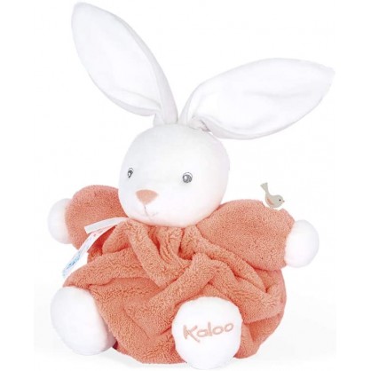 Doudou plat carre lapin aqua 20 cm - collection plume