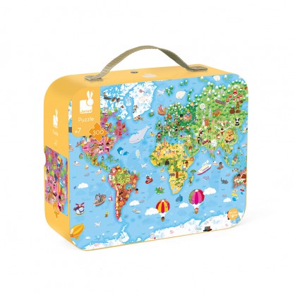 Valise Puzzle Geant Carte du Monde - 300 pieces