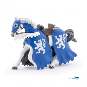 39759 Cheval du Chevalier Bleu Lion a la Lance