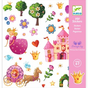 160 stickers theme princesse