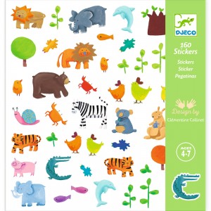 160 stickers theme des animaux
