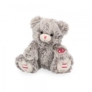 Peluche Ours Mae Gris Prestige 24 cm - Collection Rouge