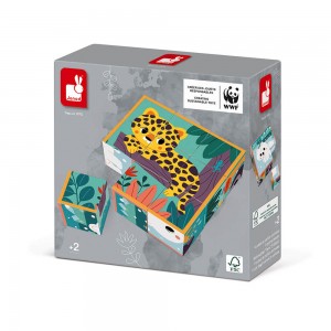 9 Cubes en Carton Animaux WWF