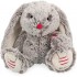 Peluche Lapin Leo Gris Prestige Musical - Collection Rouge
