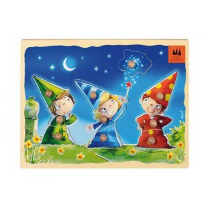 Puzzle Encastrement trois petits magiciens - 10 pieces en bois