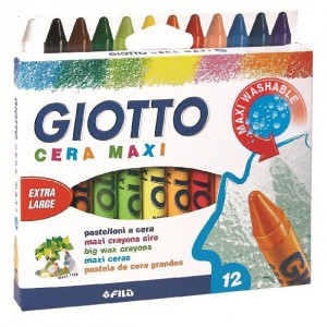 12 maxi crayons cire - couleurs vives