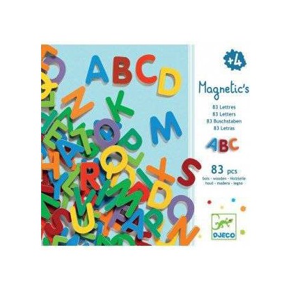 83 lettres en bois magnetiques