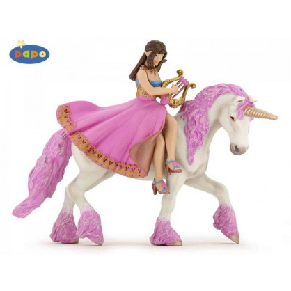 Princesse a la lyre sur son cheval