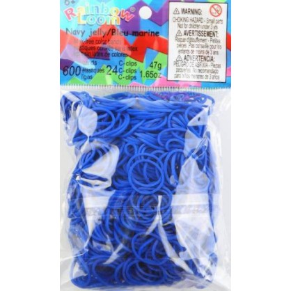600 elastiques bleu marine jelly rainbow loom