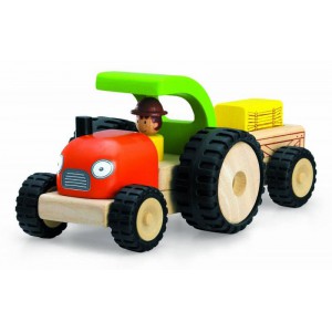 Tracteur en bois et sa remorque