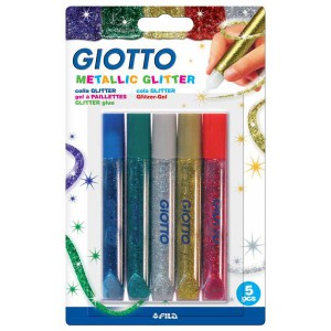 5 stylos gel a paillettes effet metal