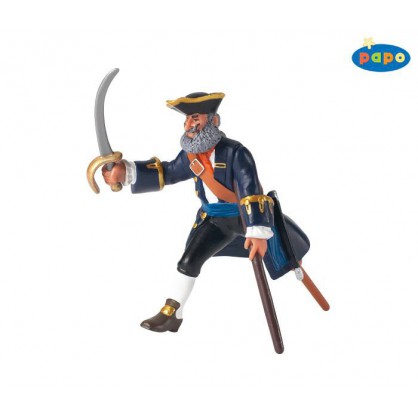 Pirate capitaine a la jambe de bois bleu